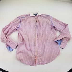 Robert Graham Shirt Long Sleeve Pink blue 4225